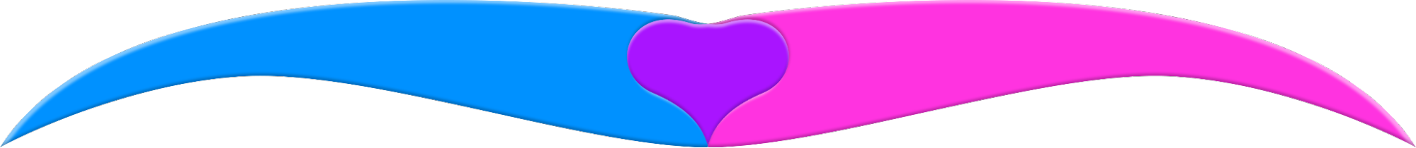 Page divider visual element. The CPHUX blue and pink colours are crossing over creating a purple heart where they overlay. 